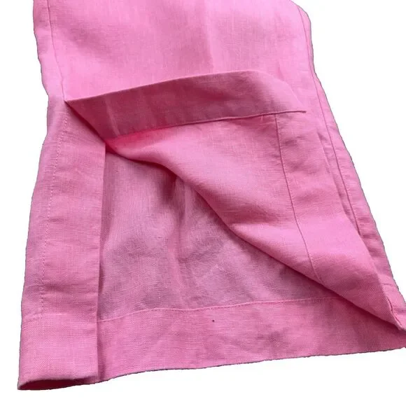 ATHLETA Retreat Linen High Rise Wide Leg Pants Women's L Pink Slit Draw String - Picture 8 of 16